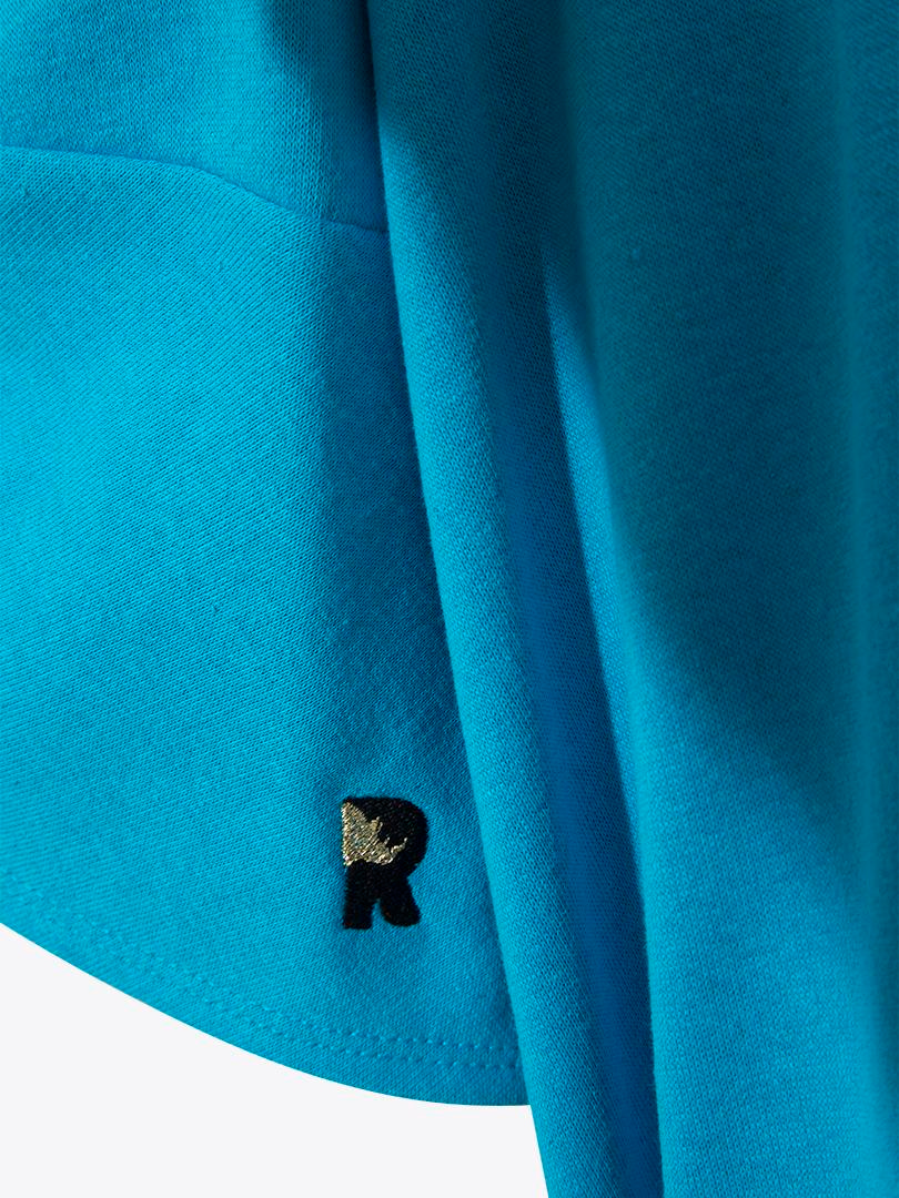 Balon Kollu Burgulu Sweatshirt - Mavi