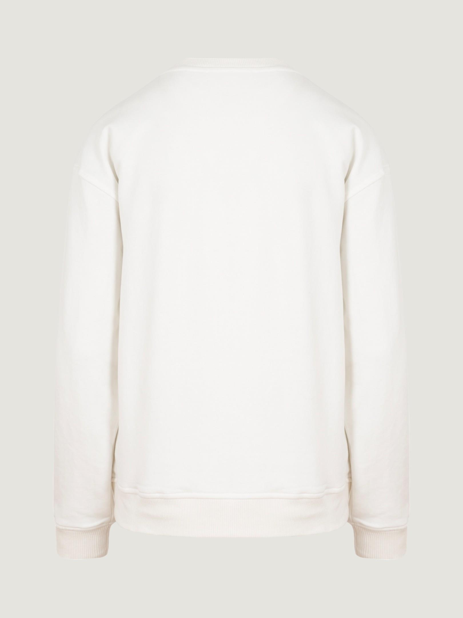 Baskı Detaylı Oversize Sweatshirt - Beyaz Sweatshirt Modelleri