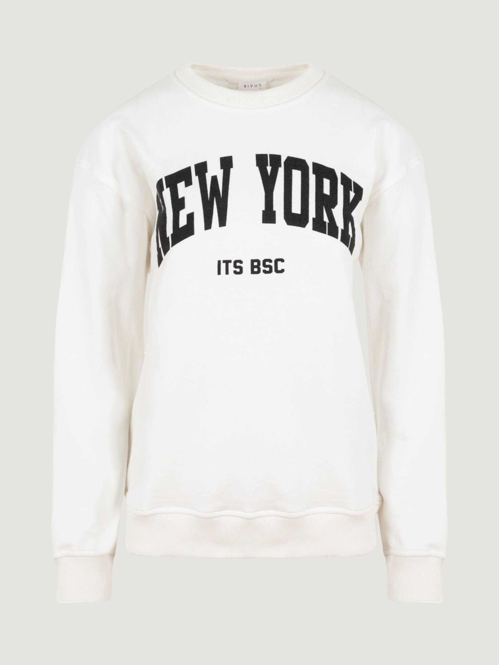 Baskı Detaylı Oversize Sweatshirt - Beyaz Sweatshirt Modelleri
