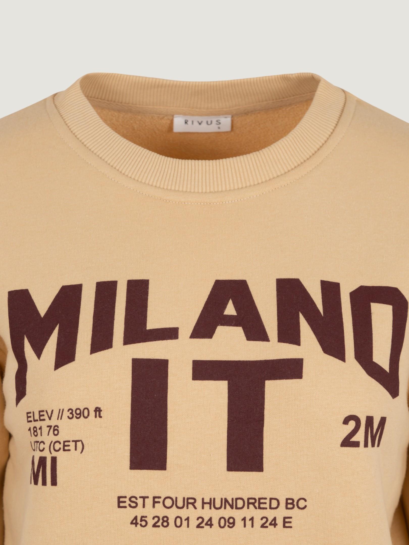 Baskı Detaylı Oversize Sweatshirt - Camel Sweatshirt Modelleri