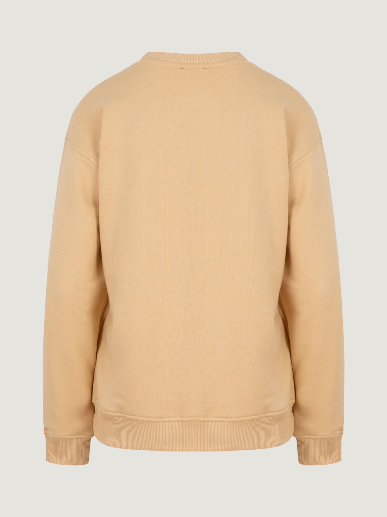 Baskı Detaylı Oversize Sweatshirt - Camel Sweatshirt Modelleri
