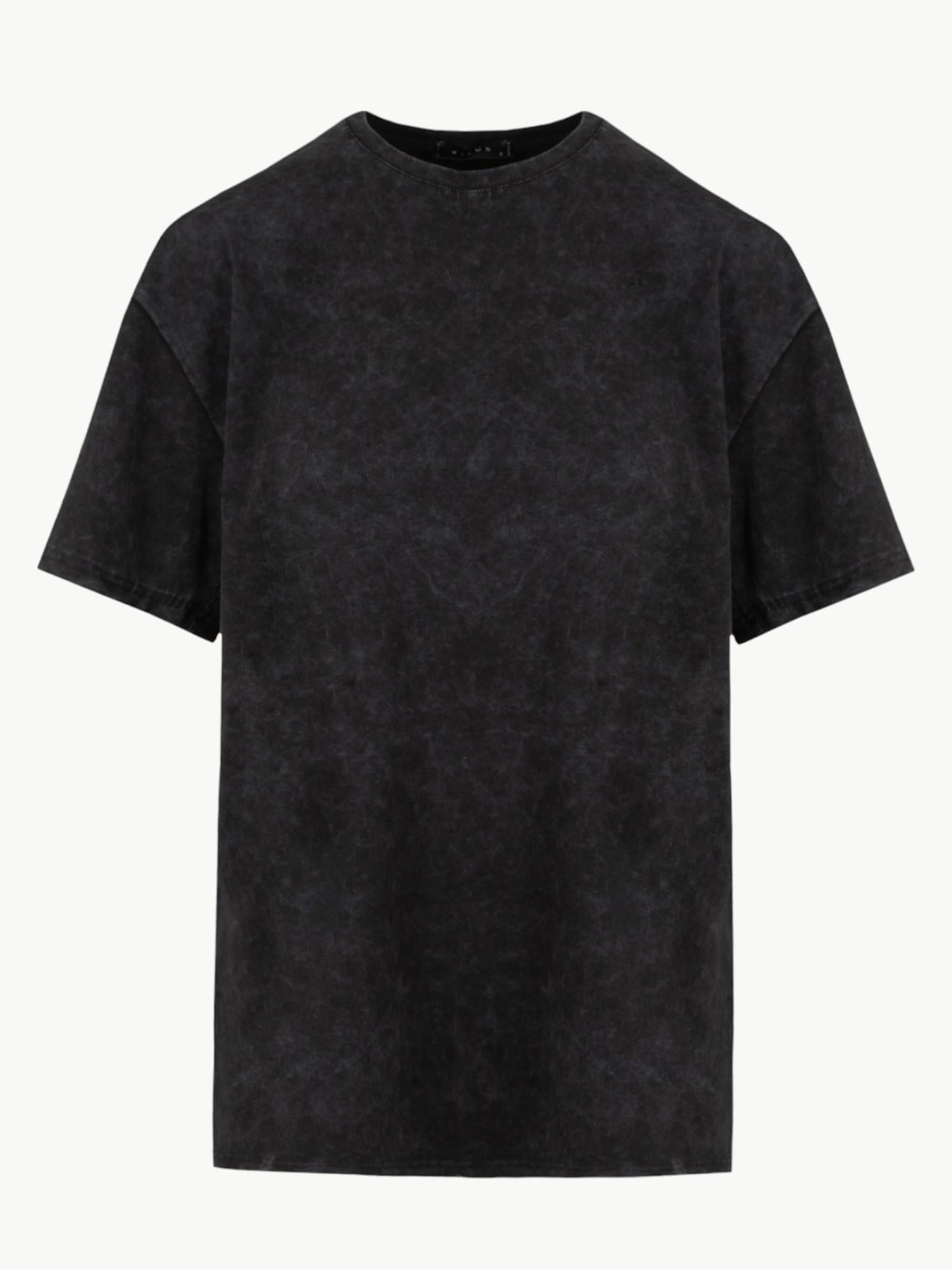 Batik Görünümlü Oversize T-Shirt - Antrasit  T-shirt Modelleri