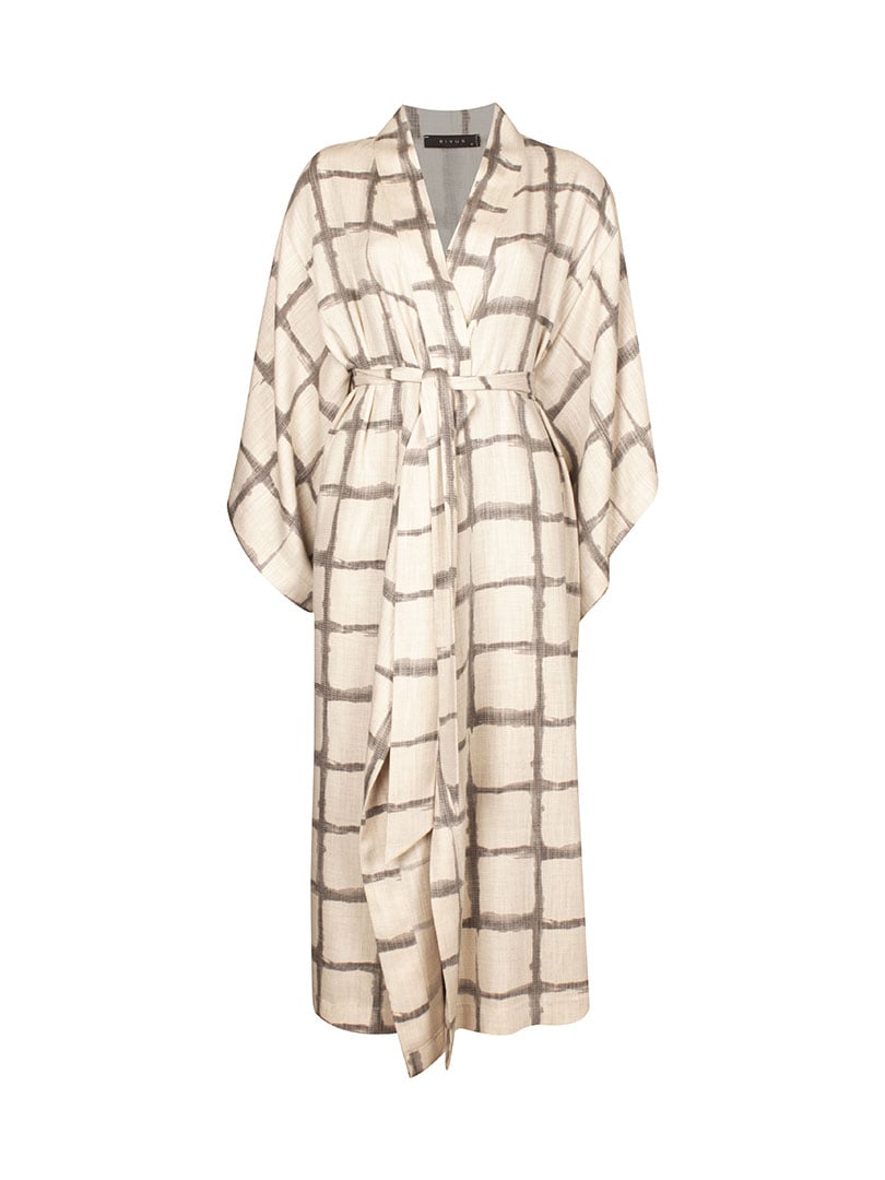 Beli Kuşaklı Midi Kimono - Siyah