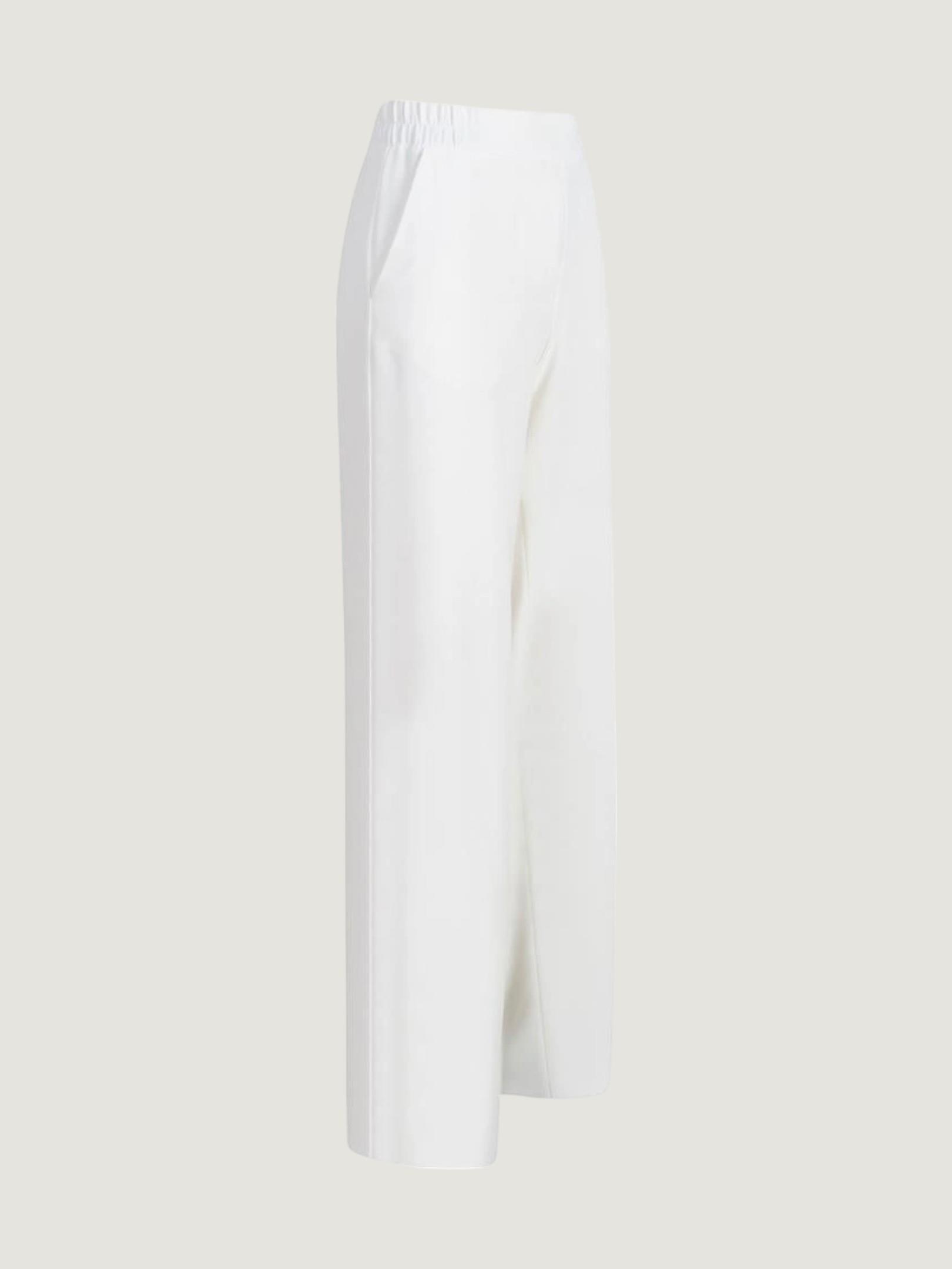 Beli Lastikli Bol Paça Krep Pantolon - Ekru Pantolon Modelleri