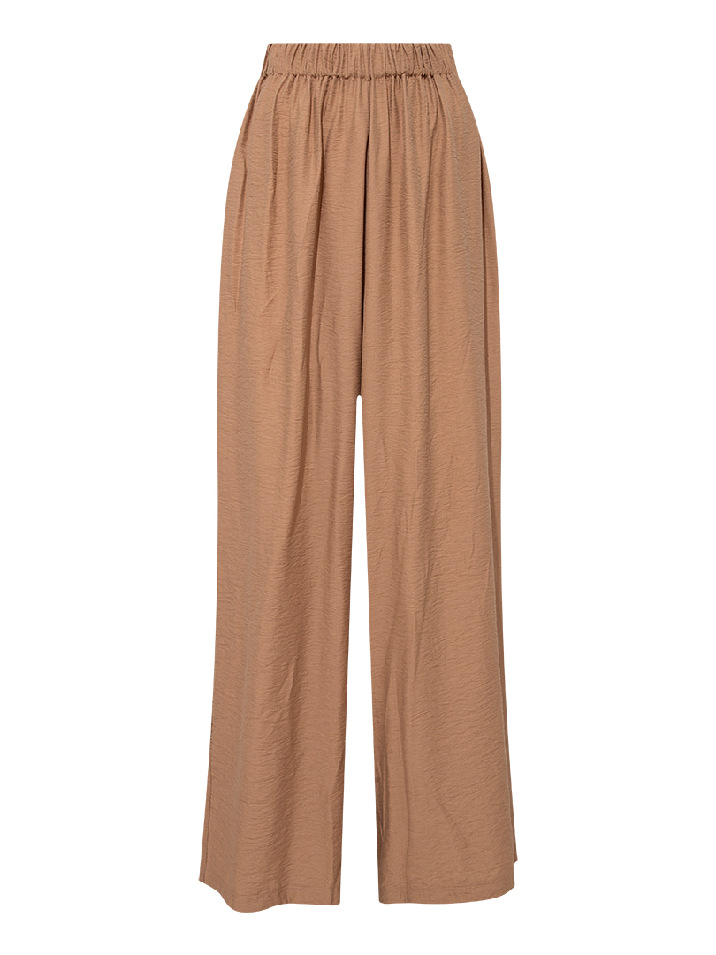 Beli Lastikli Rahat Kesim Bol Paça Pantolon - Vizon