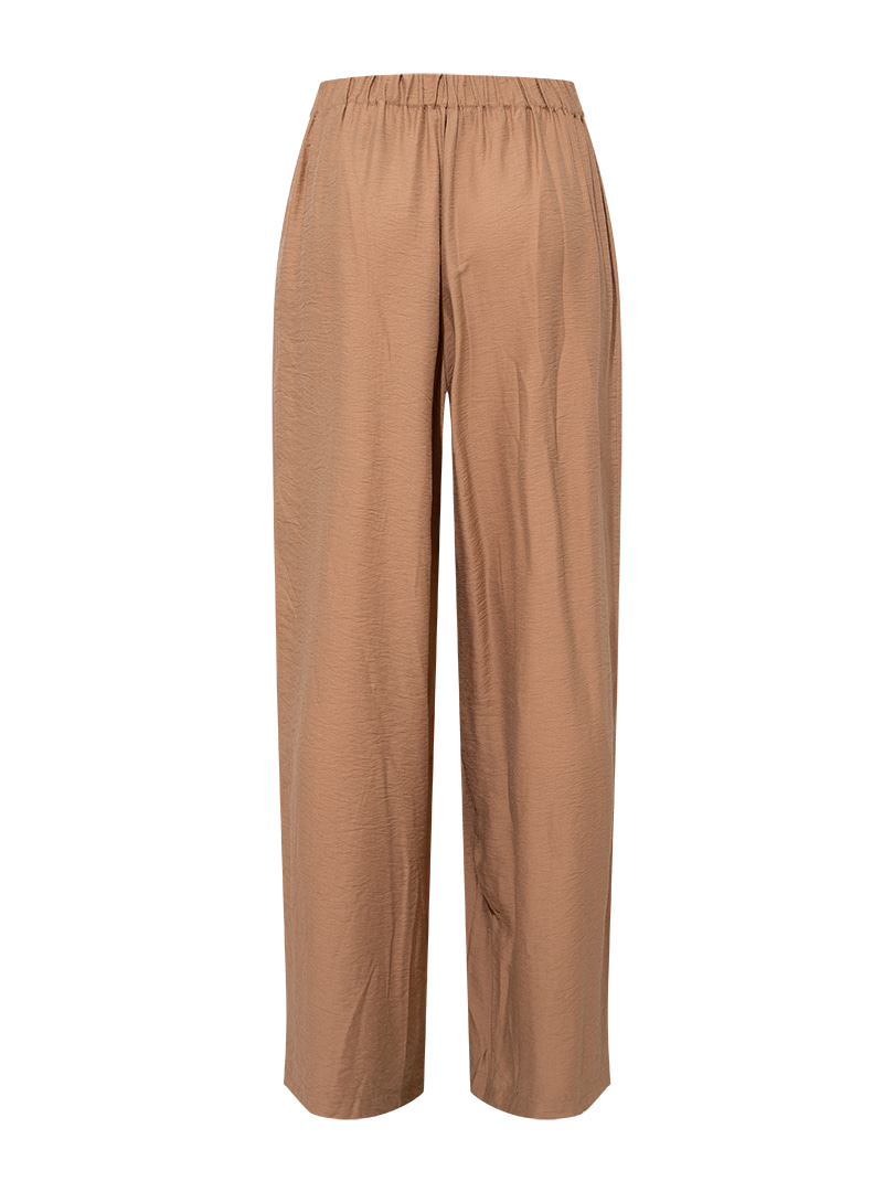 Beli Lastikli Rahat Kesim Bol Paça Pantolon - Vizon