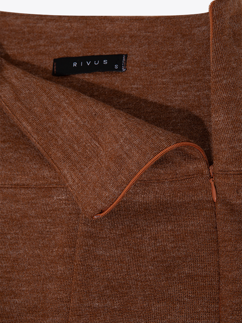 Beli Lastikli Yırtmaçlı Flare Pantolon - Tarçın