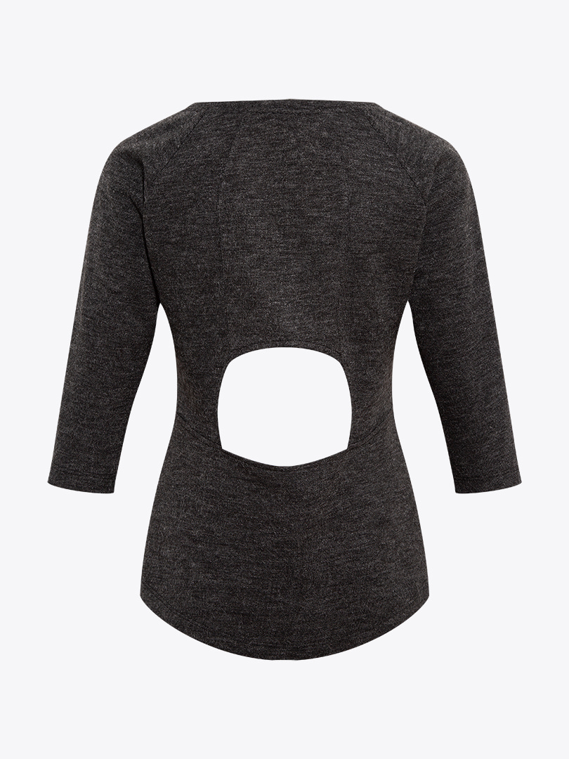 Beli Pencere Detaylı Bluz - Antrasit