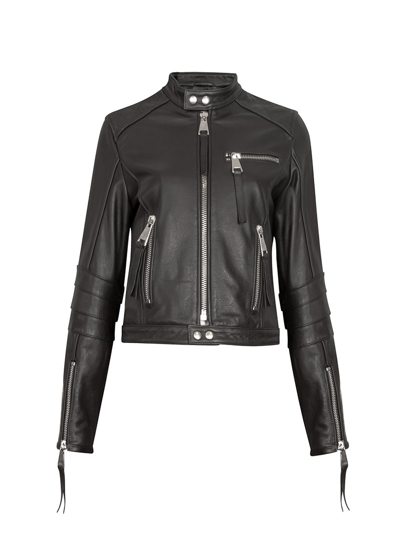 Biker Deri Ceket - Siyah