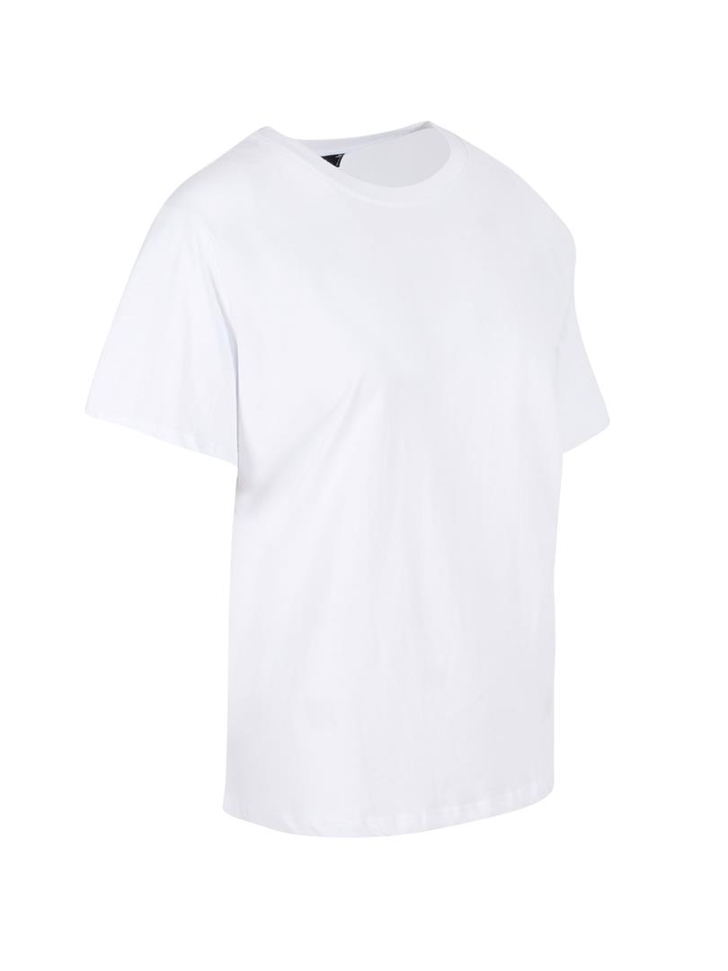 Bisiklet Yaka Oversize Tişört - Beyaz