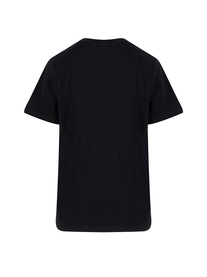 Bisiklet Yaka Oversize Tişört - Siyah