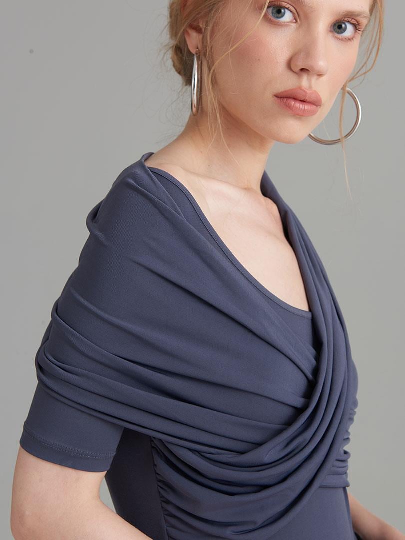 Çapraz Geçişli Bağlamalı Body - Antrasit Body & Bluz Modelleri