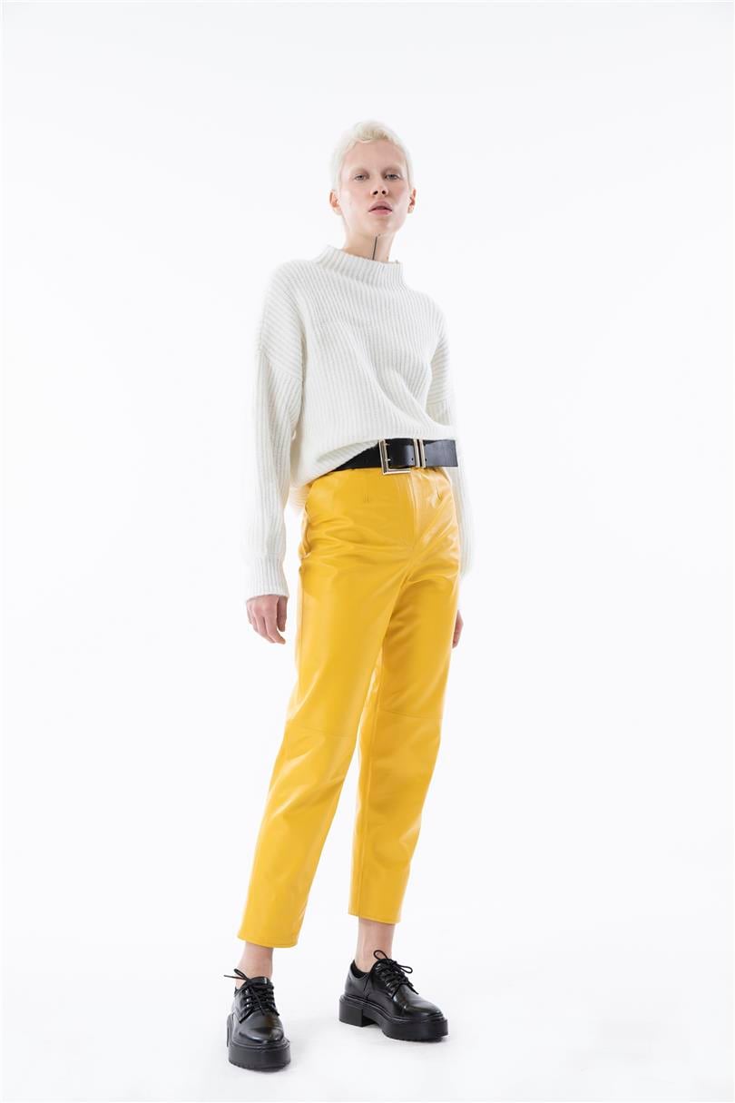 Cep Detaylı Parçalı Pantolon - Sarı