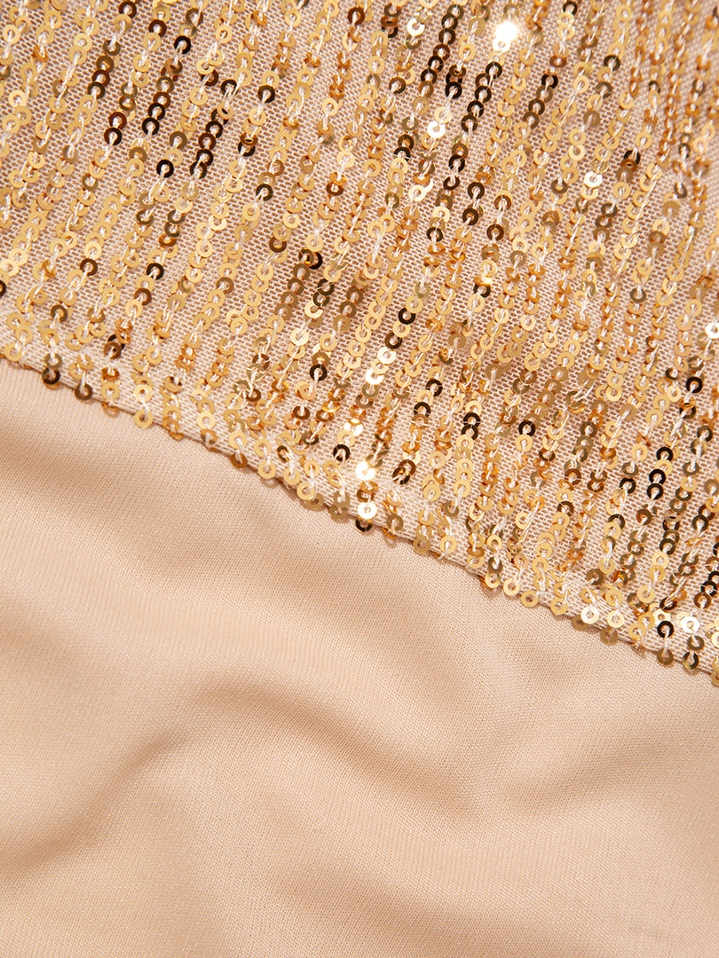 Çıtçıtlı Askılı Pullu Body - Gold