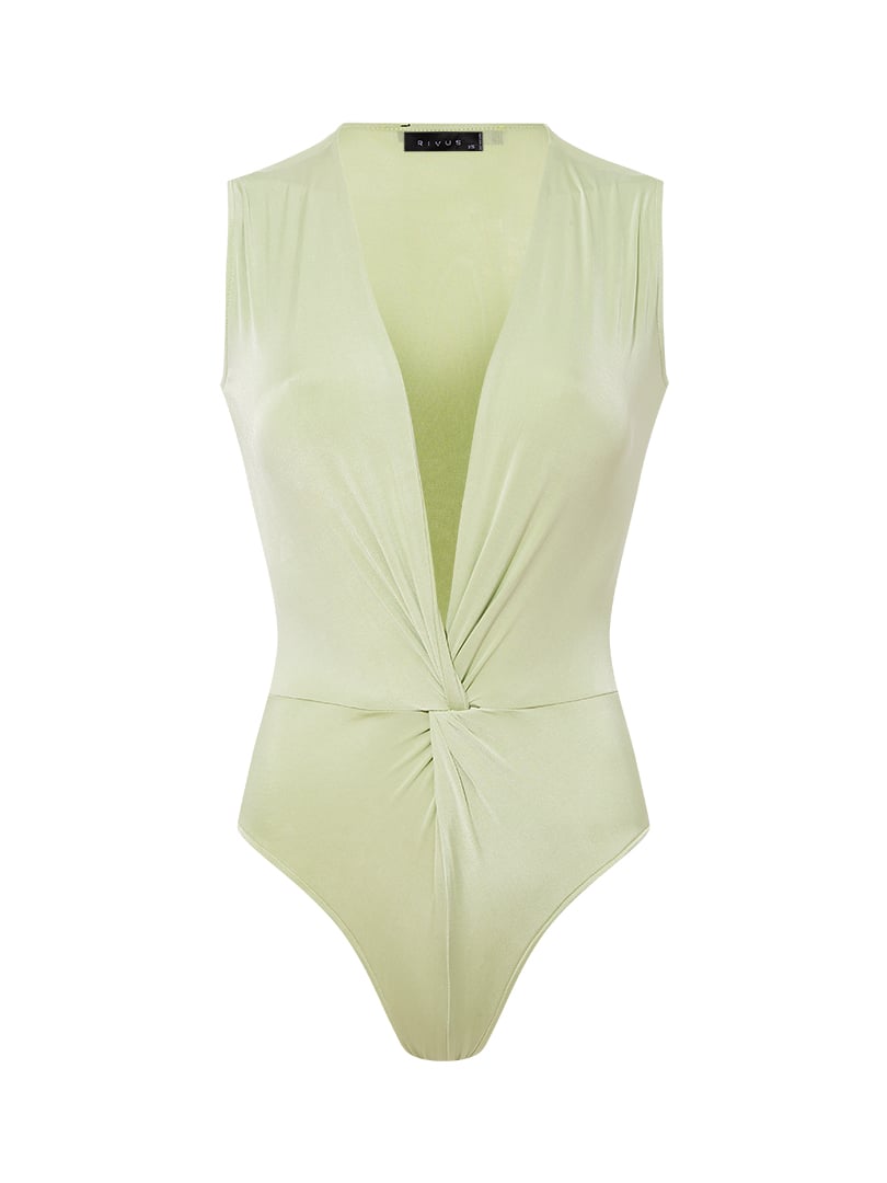 Çıtçıtlı Kolsuz İkonik Body - Çağla Yeşili