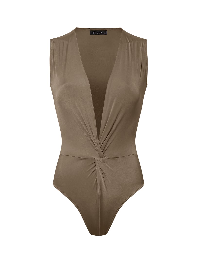 Çıtçıtlı Kolsuz İkonik Body - Haki