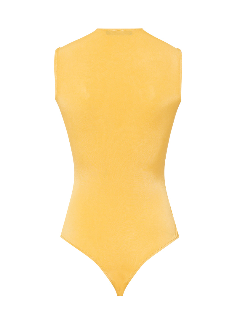 Çıtçıtlı Kolsuz İkonik Body - Sarı