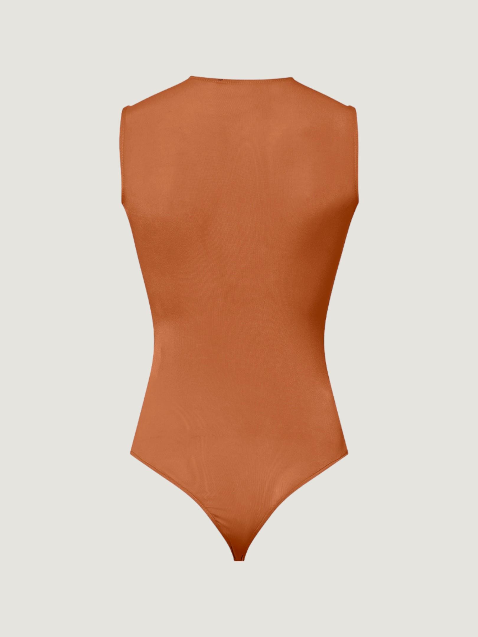 Çıtçıtlı Kolsuz İkonik Body - Taba Body Modelleri