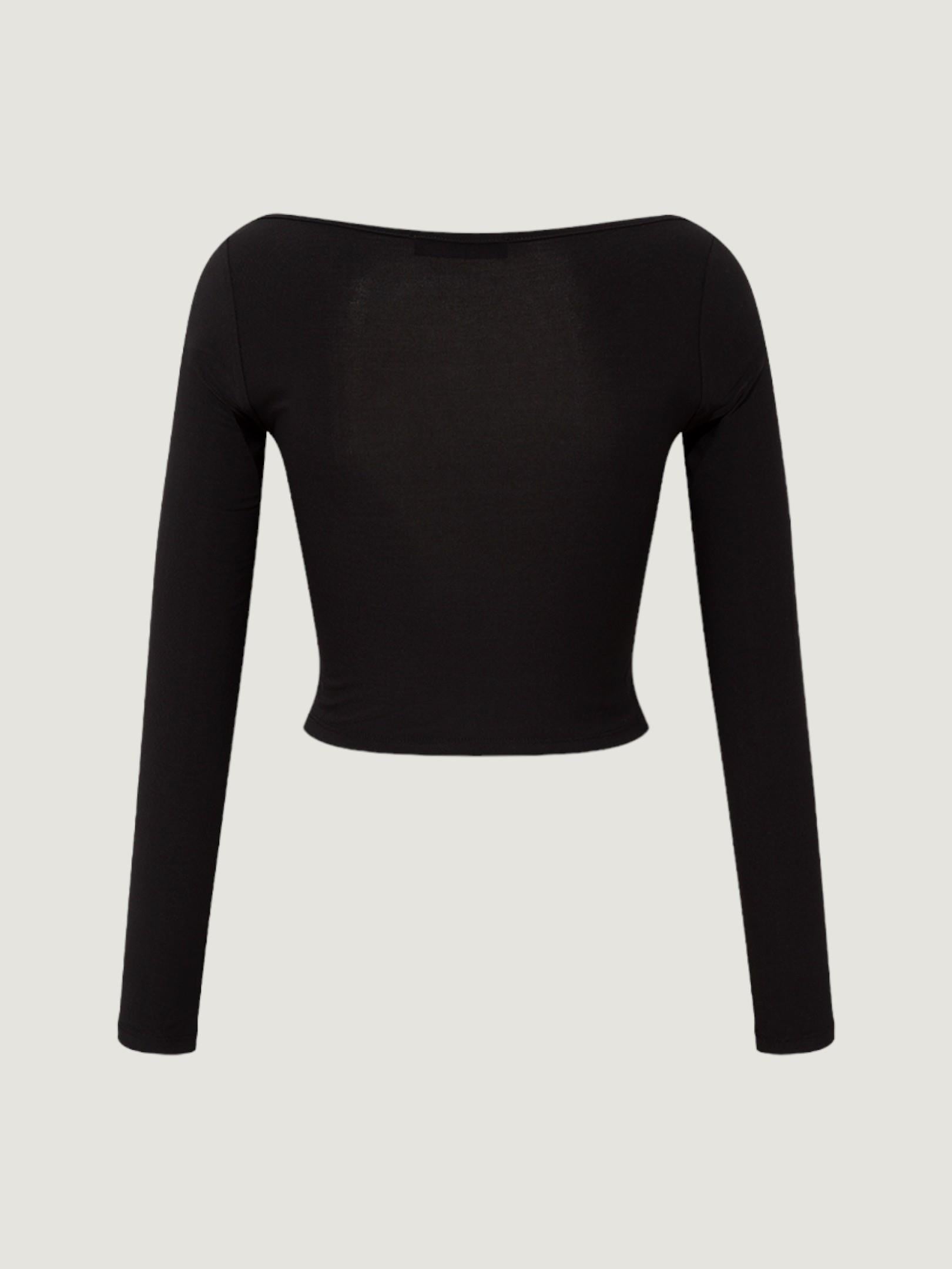 Cut Out Detaylı Uzun Kollu Body - Siyah Body Modelleri