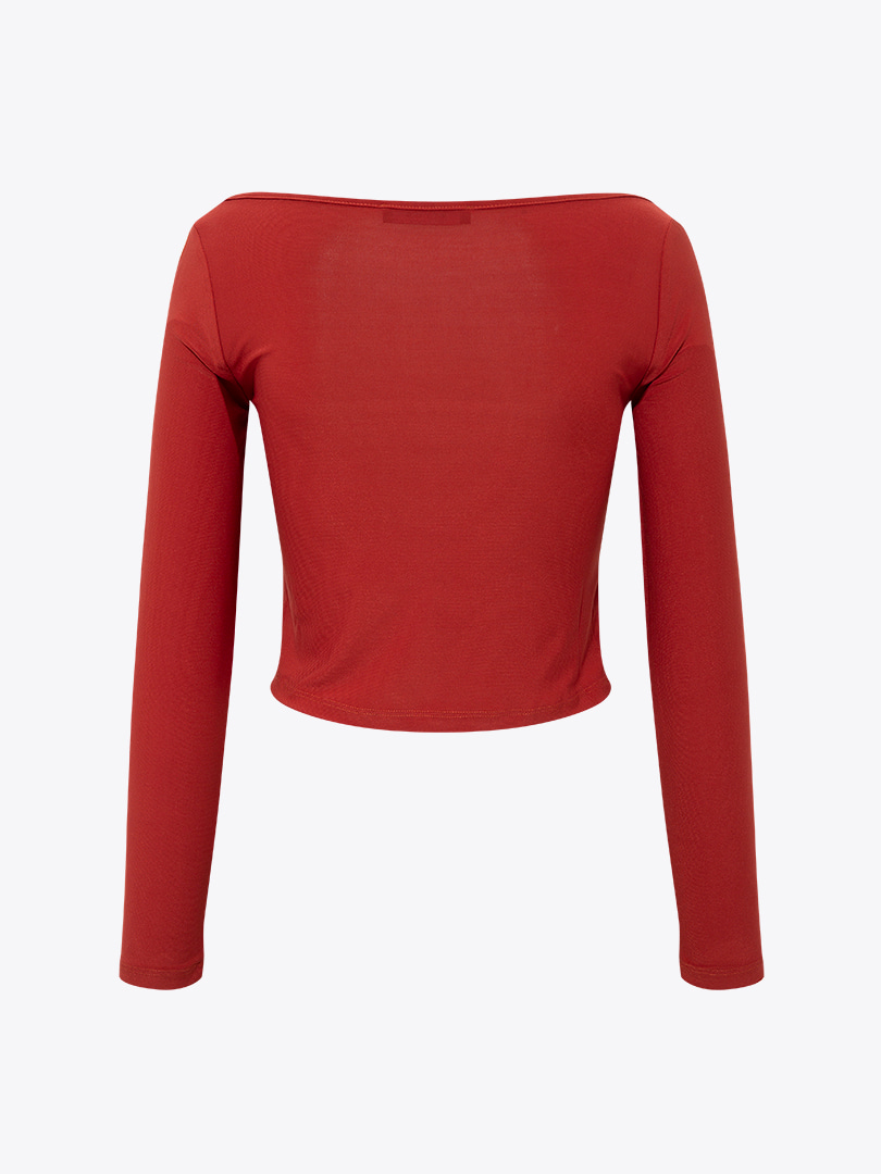 Cut Out Detaylı Uzun Kollu Body - Tarçın
