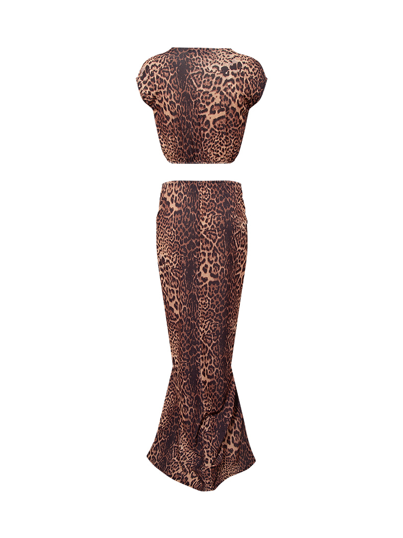 Cut Out Halka Aksesuar Detaylı Elbise - Leopar Desenli