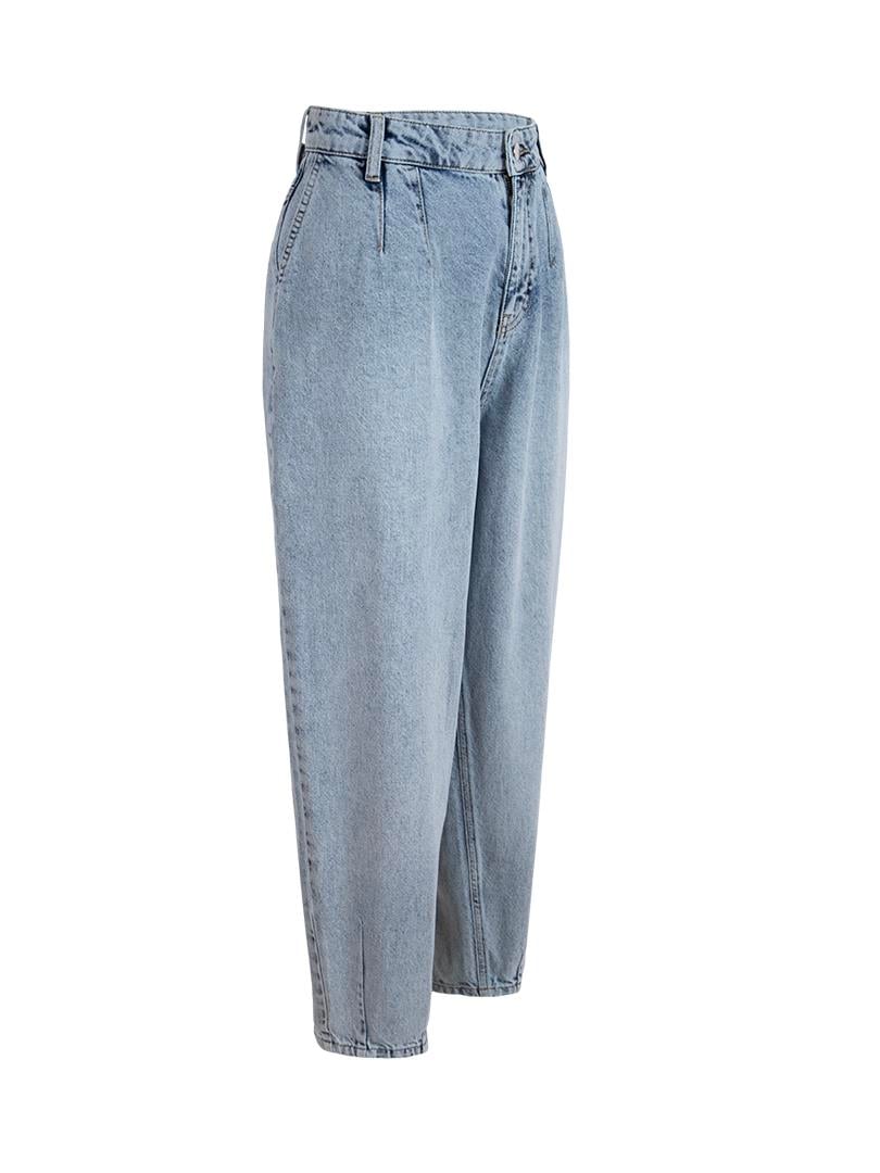 Denim Bol Mom Pantolon - İndigo