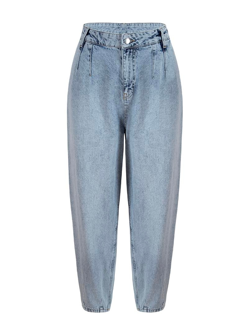 Denim Bol Mom Pantolon - İndigo