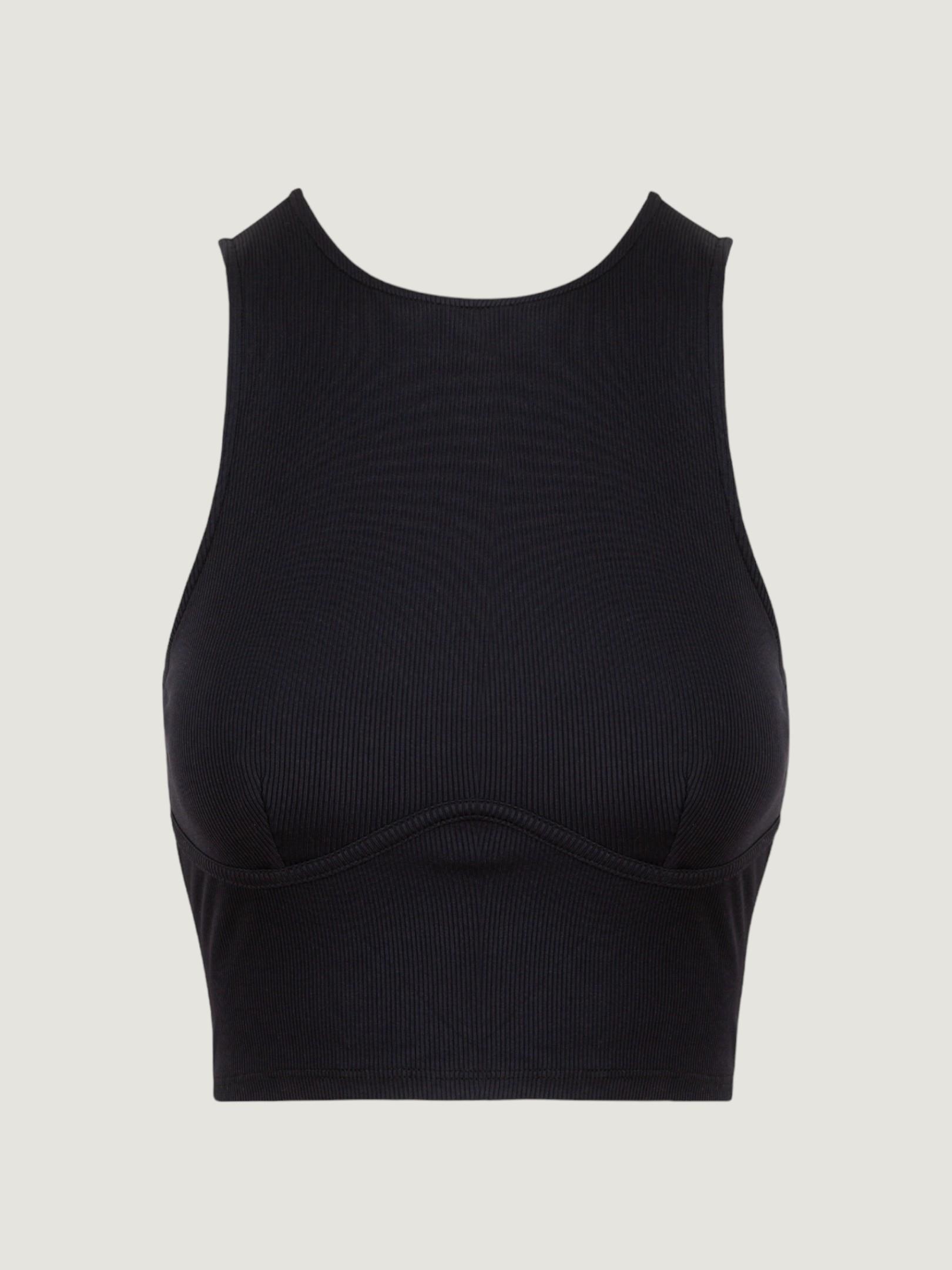 Detaylı Kaşkorse Crop Atlet - Siyah Body Modelleri