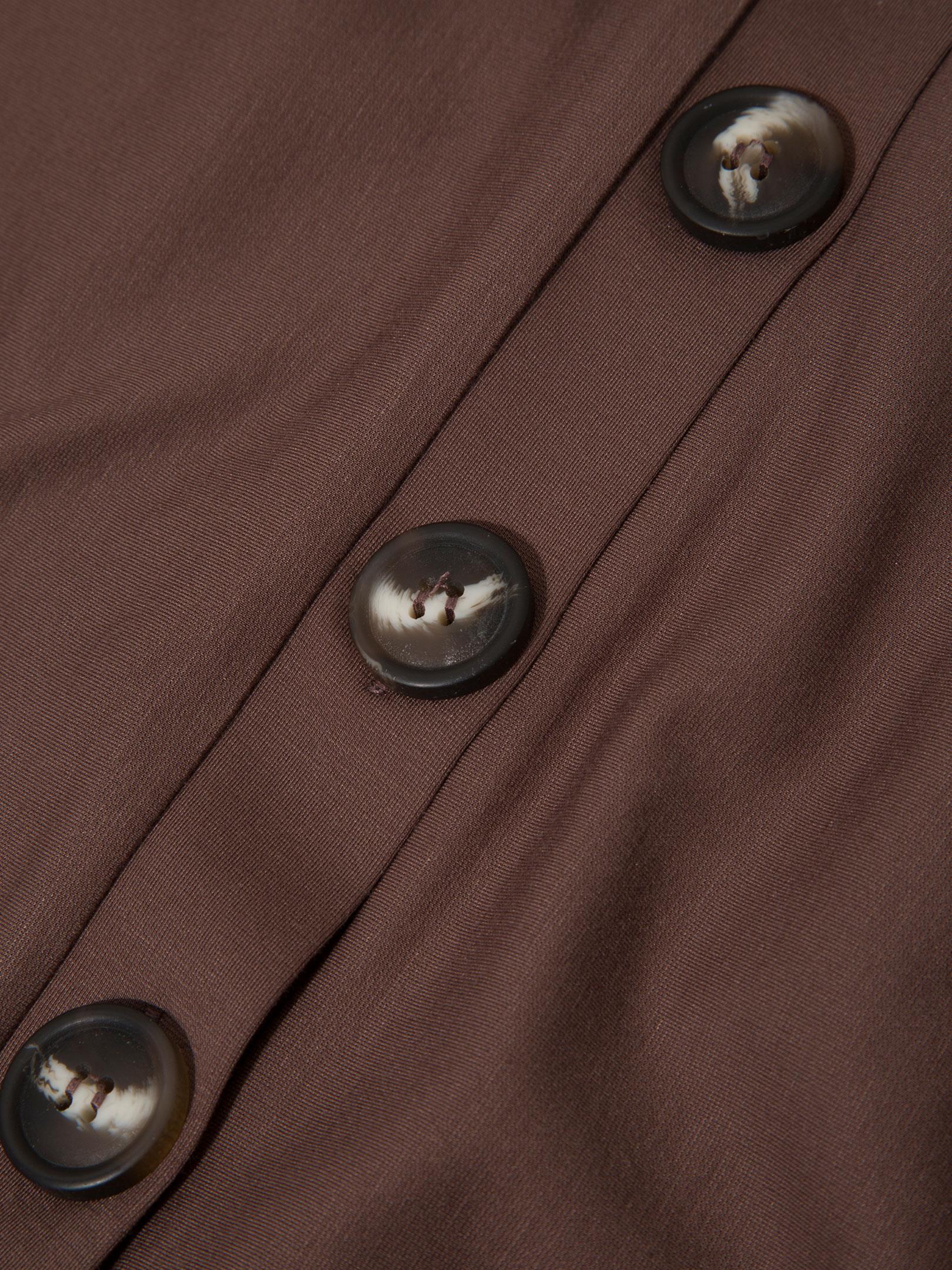 Düğmeli Polo Yaka T-shirt - Kahve Kategorisiz Modelleri