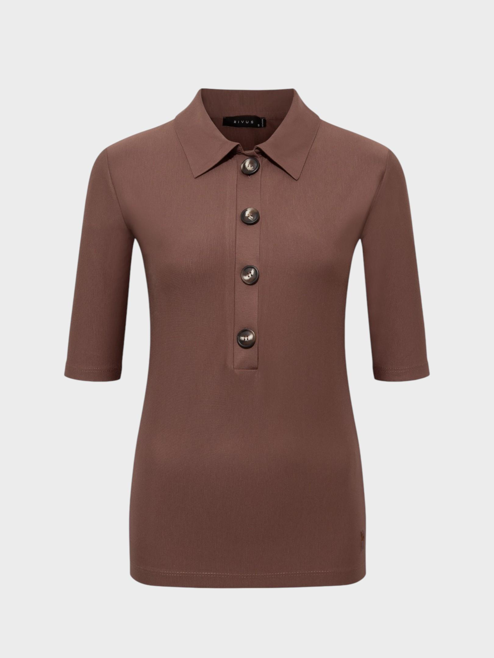 Düğmeli Polo Yaka T-shirt - Kahve Kategorisiz Modelleri