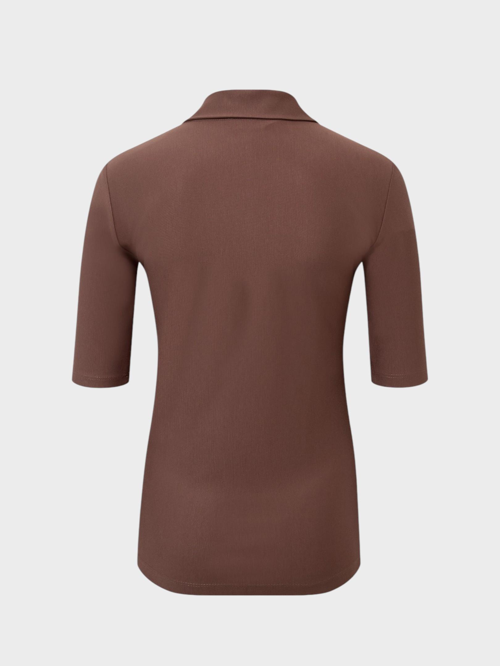 Düğmeli Polo Yaka T-shirt - Kahve Kategorisiz Modelleri