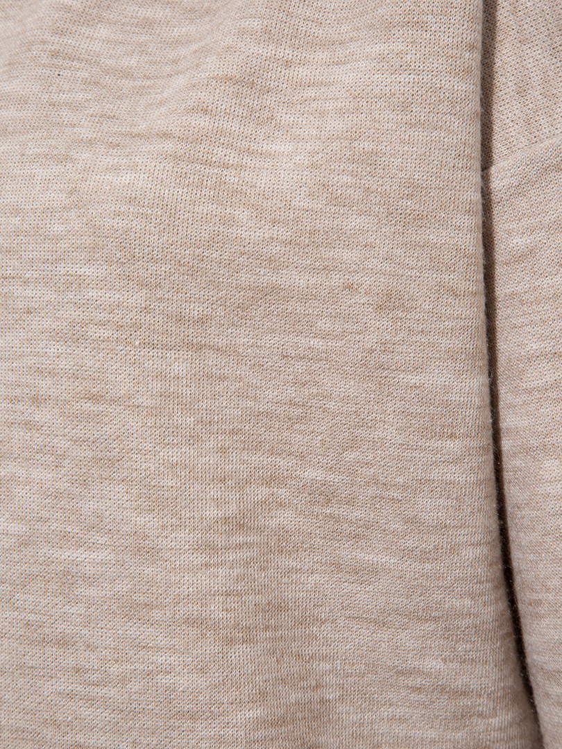 Düşük Omuzlu Dik Yaka Sweatshirt - Bej