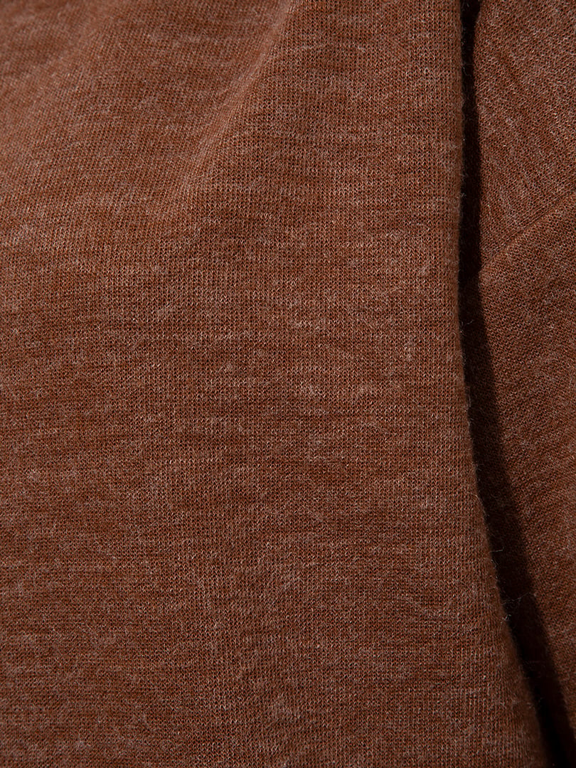 Düşük Omuzlu Dik Yaka Sweatshirt - Tarçın