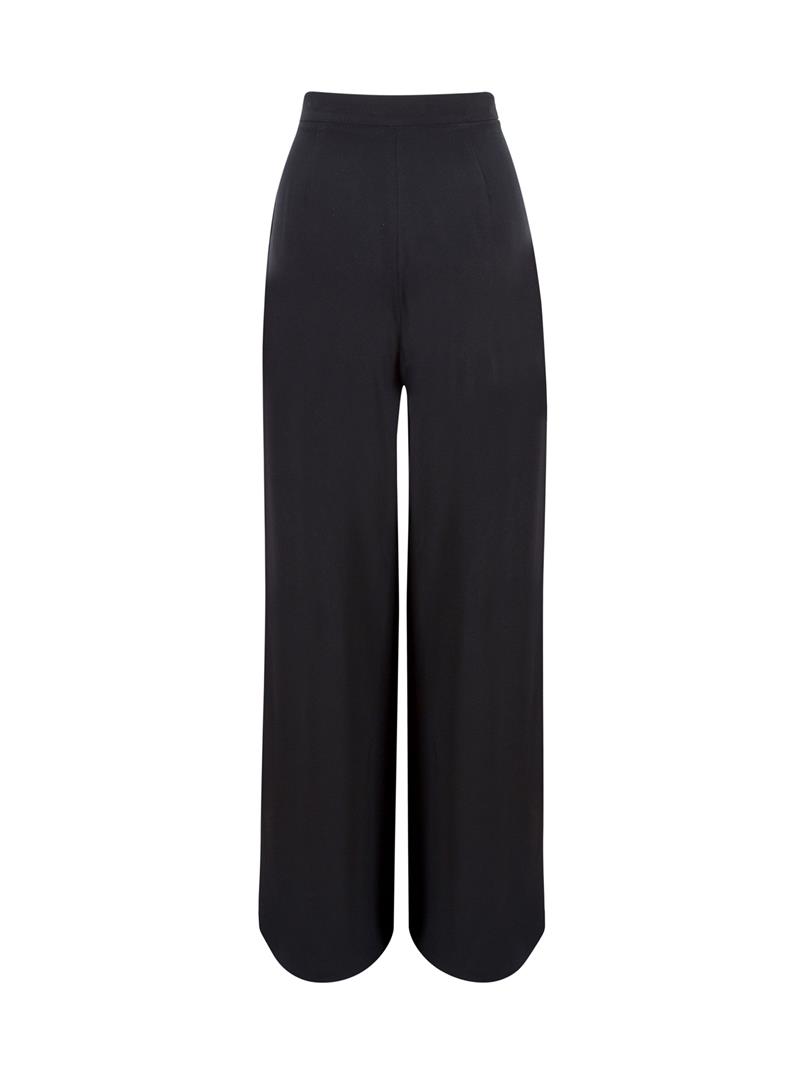Flare Krep Pantolon - Siyah