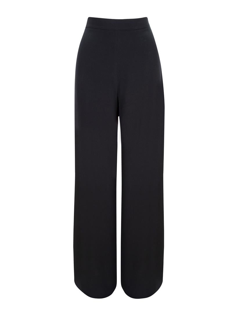Flare Krep Pantolon - Siyah