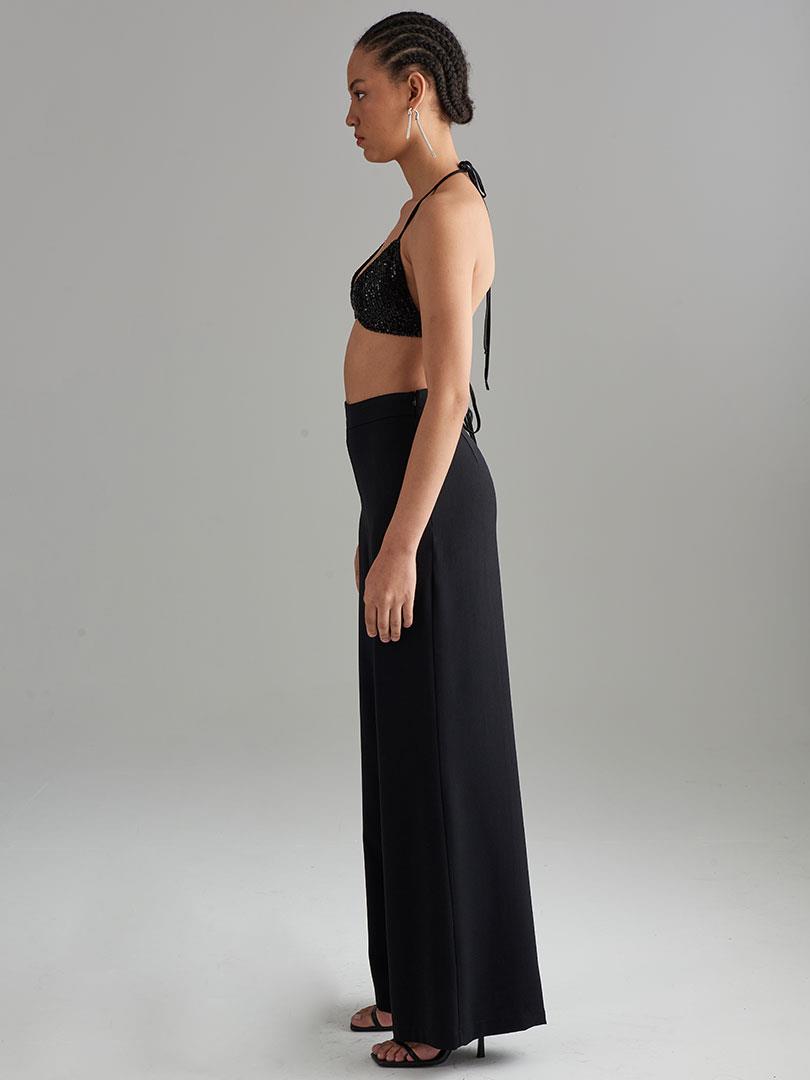 Flare Krep Pantolon - Siyah Pantolon Modelleri