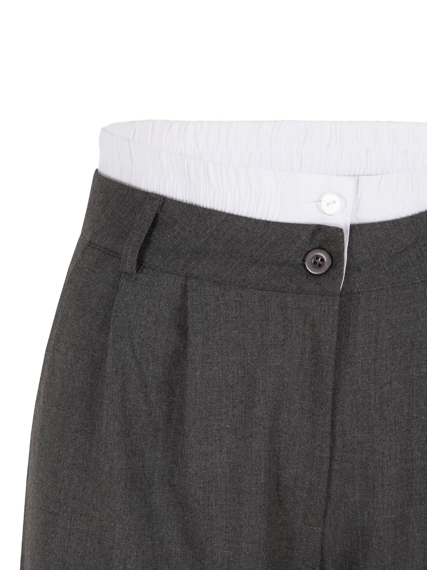 Garni Detaylı Flanel Kumaş Pantolon - Antrasit Pantolon Modelleri