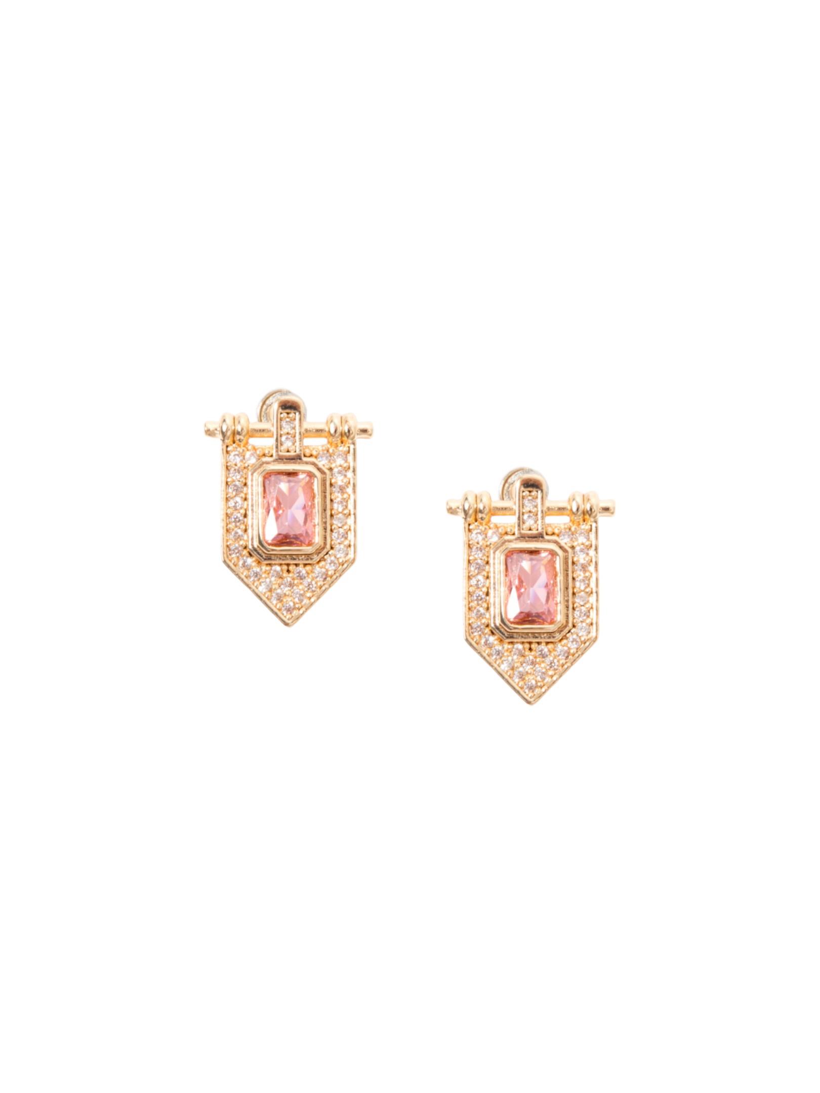 Gold Kaplamalı Renkli Kristal Taşlı Küpe Kategorisiz Modelleri