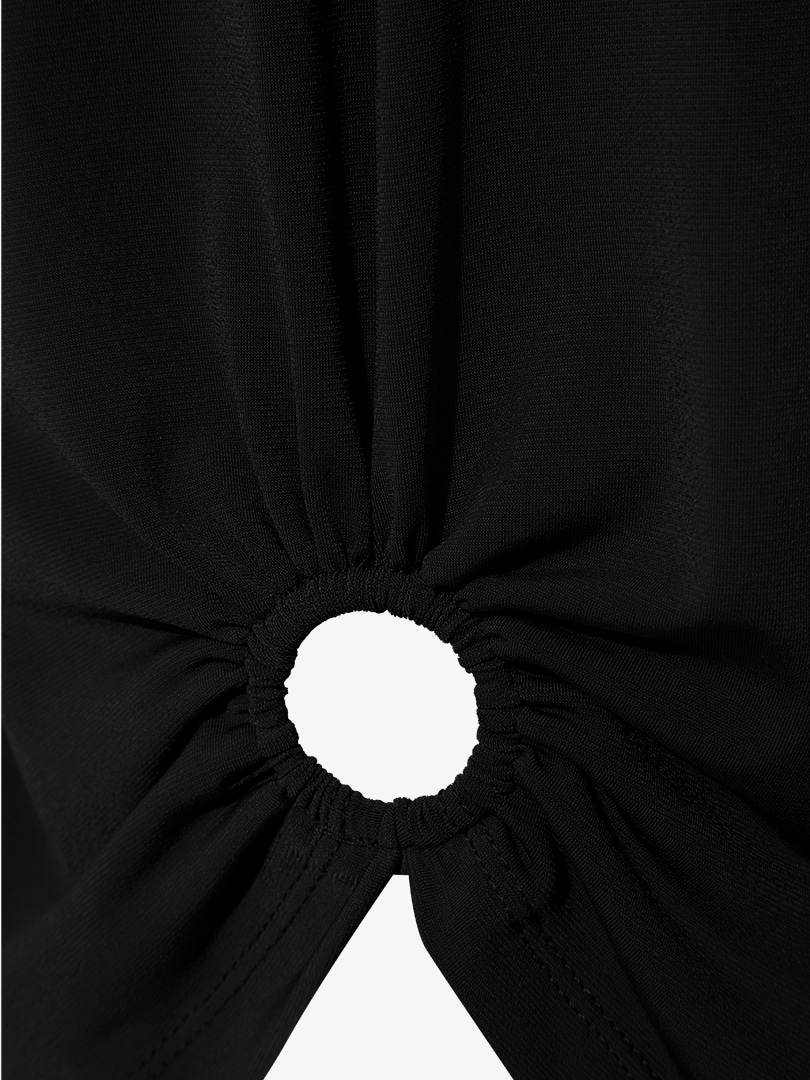 Halka Detaylı T-shirt - Siyah