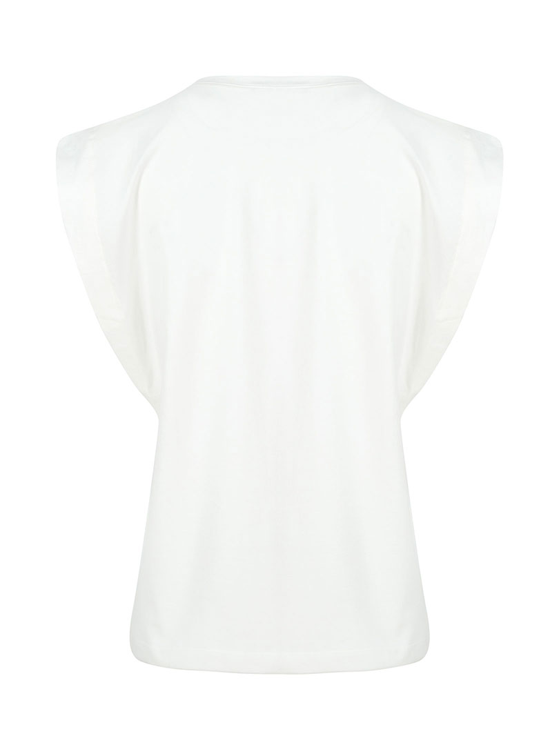 HELIANTHUS Vatkalı T-shirt - Beyaz