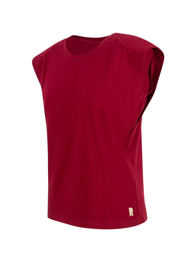 HELIANTHUS Vatkalı T-shirt - Bordo
