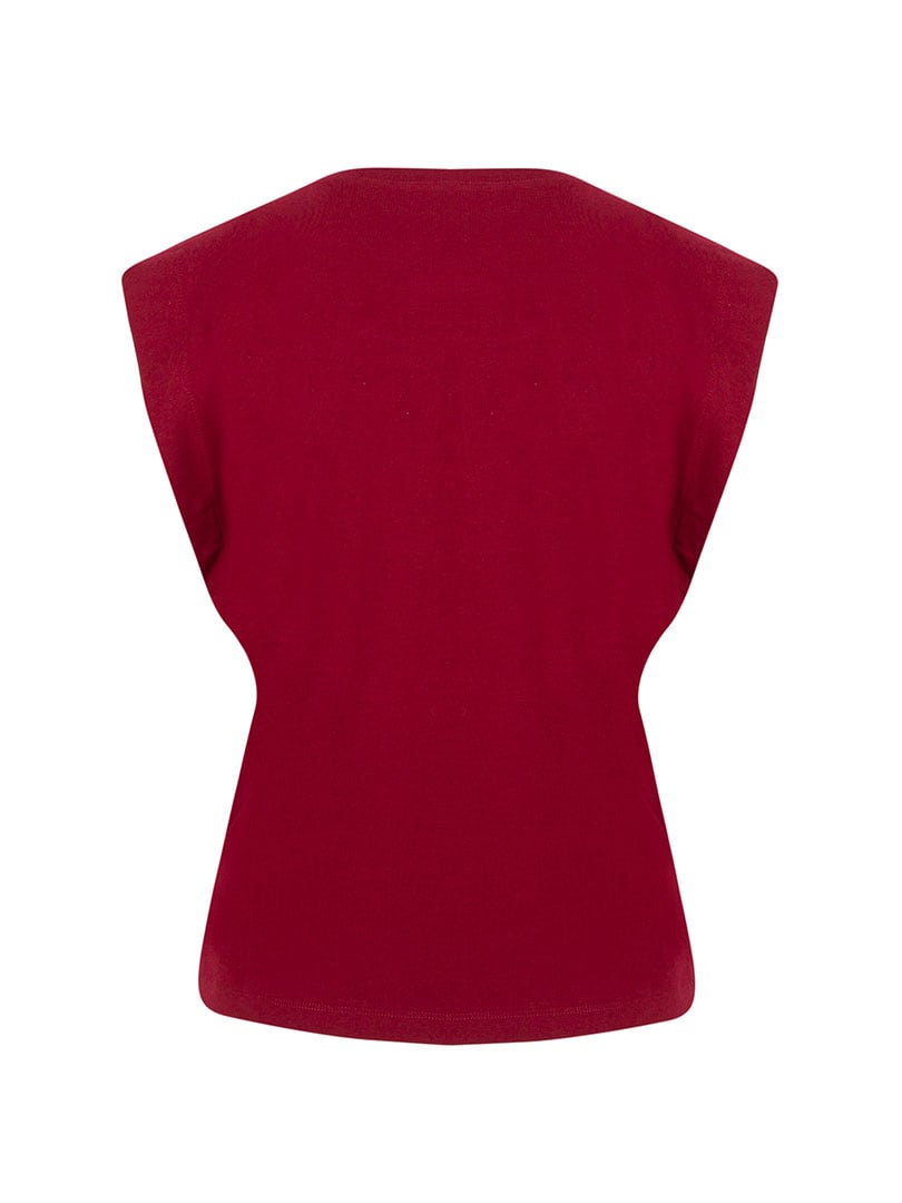 HELIANTHUS Vatkalı T-shirt - Bordo