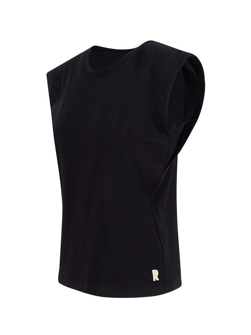 HELIANTHUS Vatkalı T-shirt - Siyah