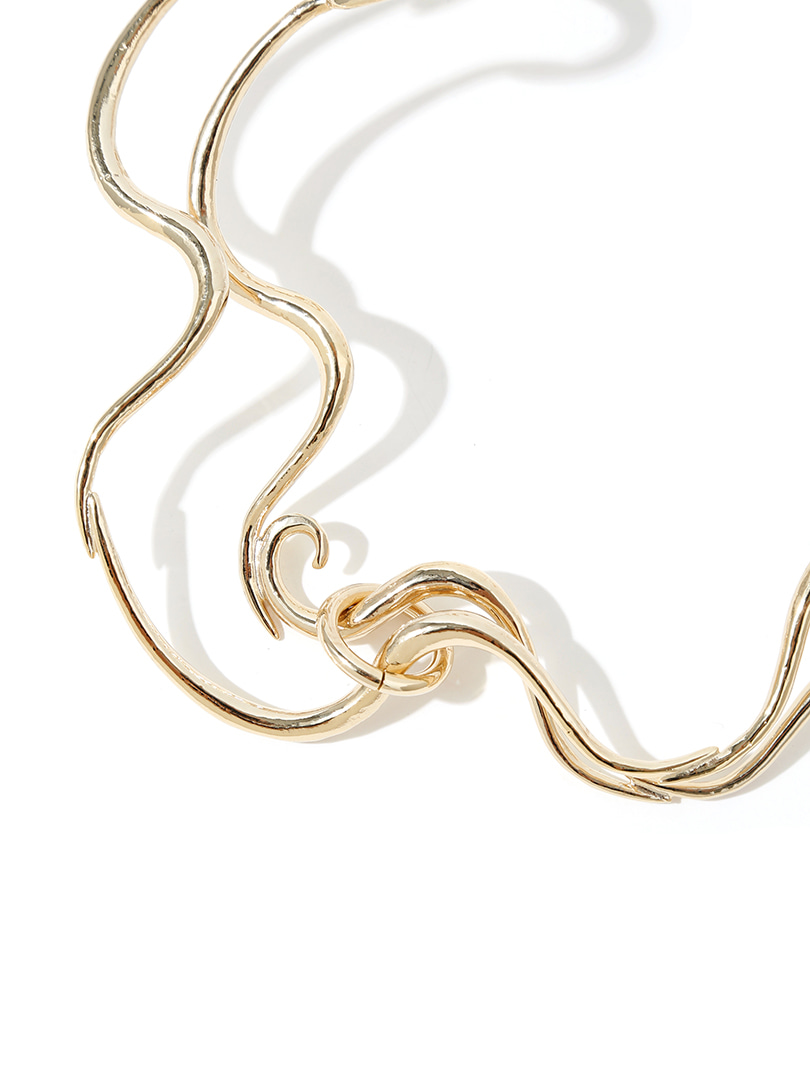 İkili Dalga Kolye - Gold