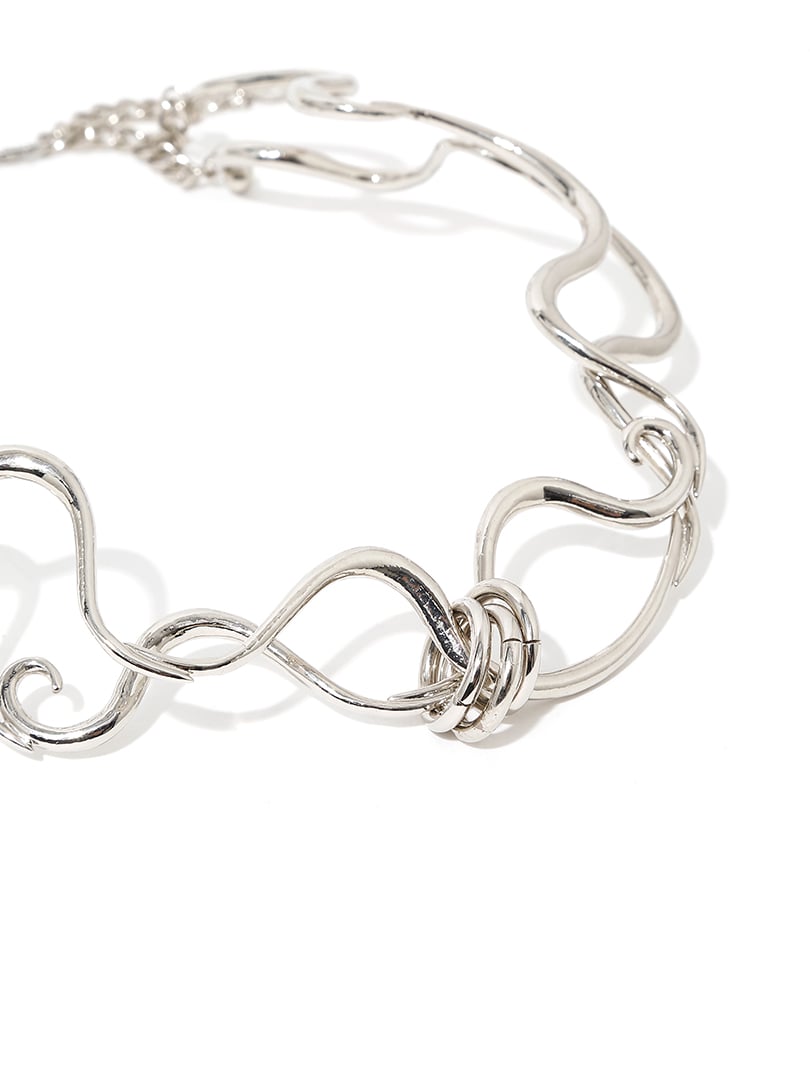 İkili Dalga Kolye - Silver