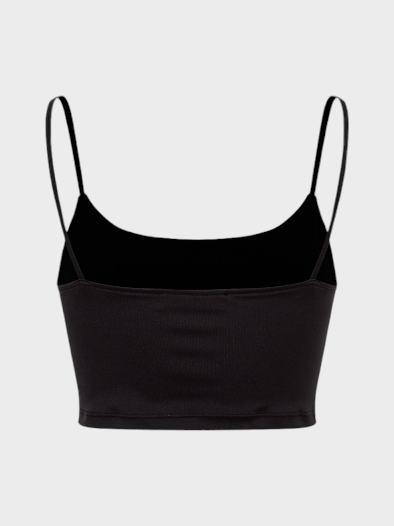 İp Askılı Yuvarlak Yakalı Crop  Body- Siyah Body Modelleri