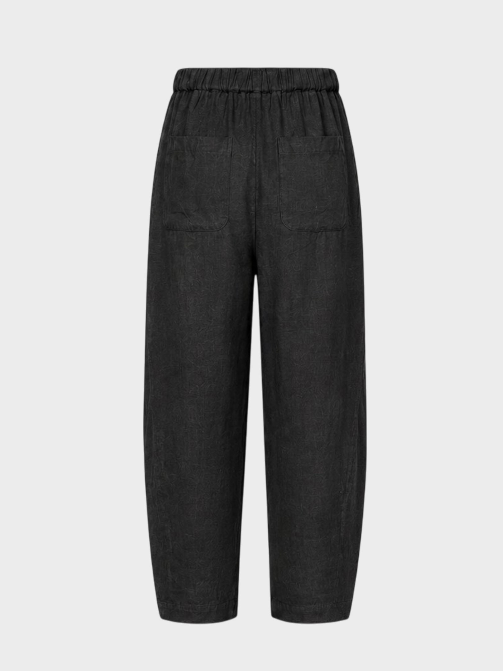 Kadın, Bayan Baggy Fit Keten Pantolon - Siyah Pantolon Modelleri