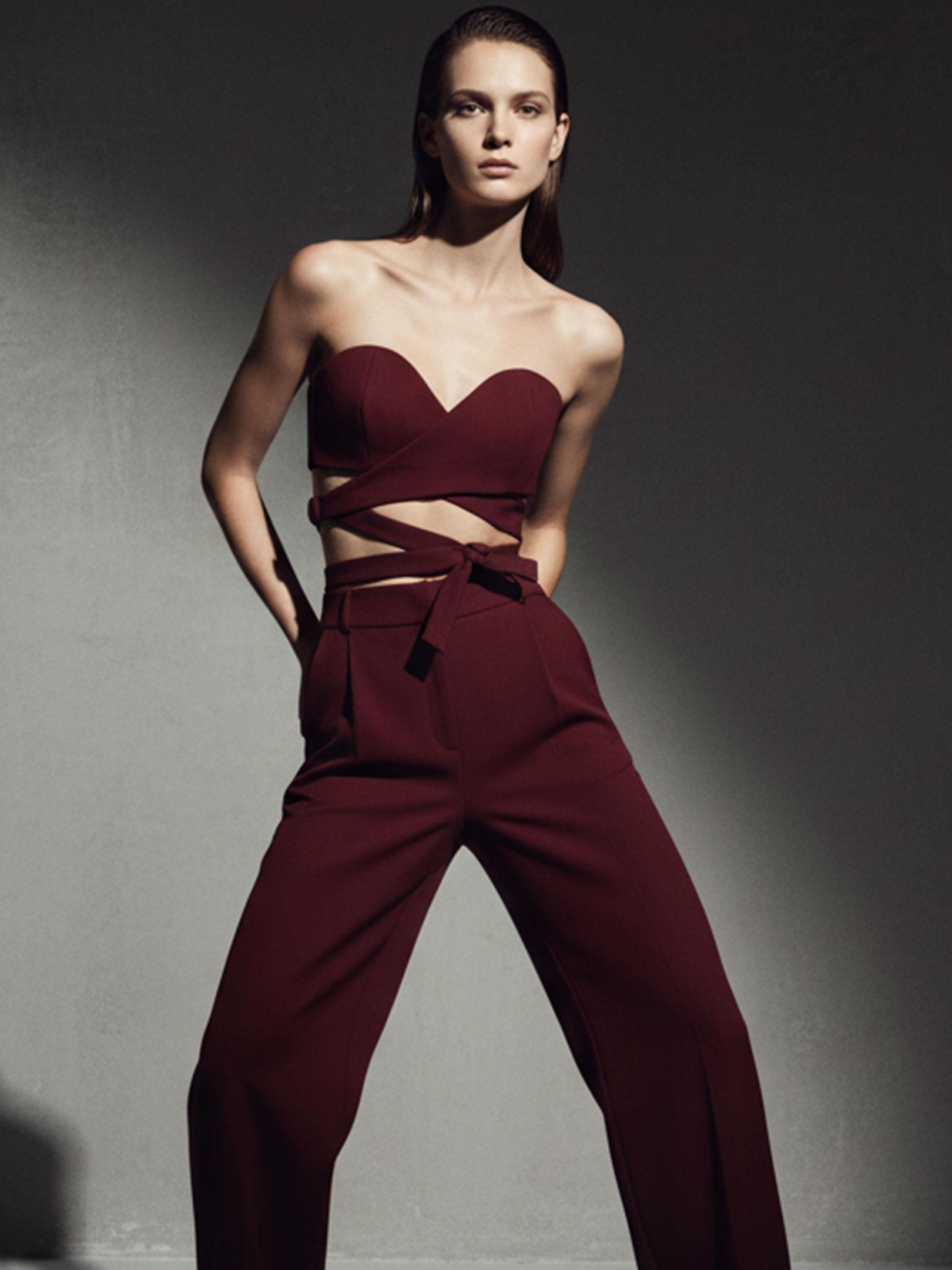 Kadın, Bayan Bağlama Detaylı Büstiyer - Bordo Kategorisiz Modelleri