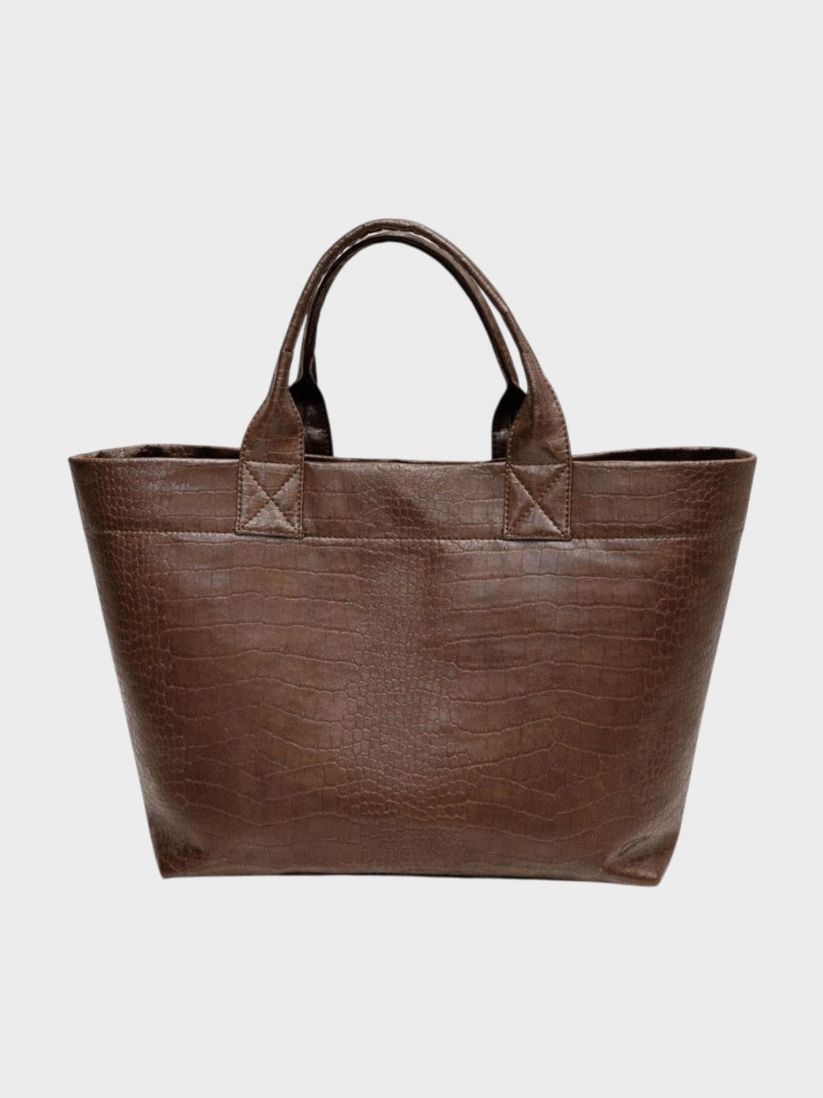 Kadın, Bayan Form Croco Tote Large Çanta - Kahverengi Kategorisiz Modelleri
