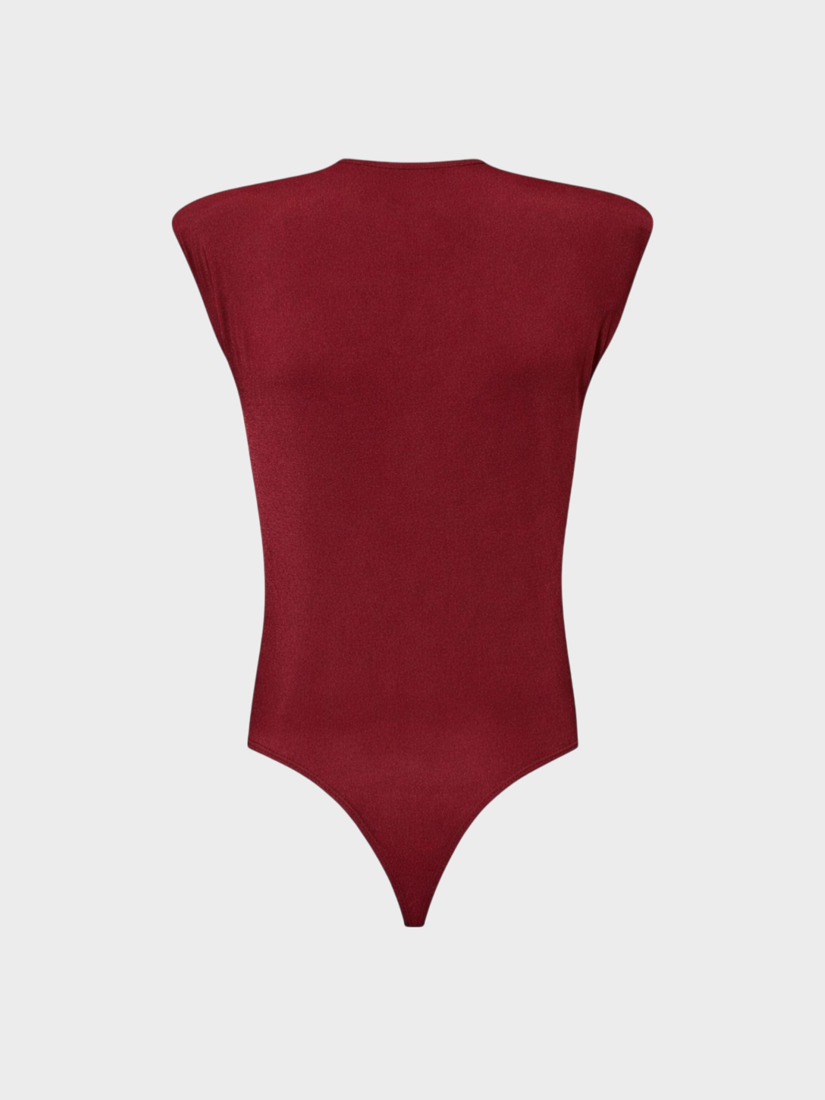 Kadın, Bayan V Yakalı Önü Büzgülü ve Omuzu Vatka Detaylı Body - Bordo Body Modelleri